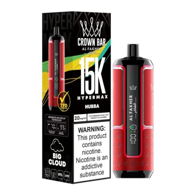AlFakher Crown Bar Hyper max 15000 puffs Hubba