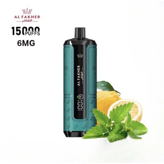 AlFakher Crown Bar Hyper max 15000 puffs Lemon Mint