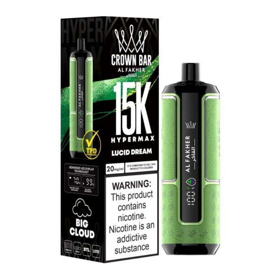 AlFakher Crown Bar Hyper max 15000 puffs Lucid Dream