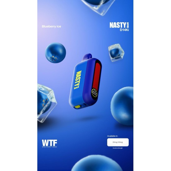 سحبة ناستي D14KI الجاهزه 14000 بف توت ازرق ايس سحبة ناستي D14KI الجاهزه 14000 بف توت ازرق ايس