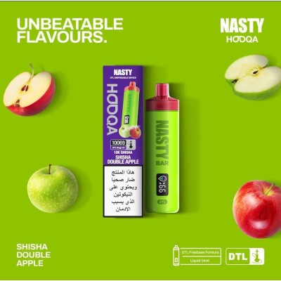 شيشة ناستي هوكا الجاهزه DTL 10000 بف تفاحتين شيشة