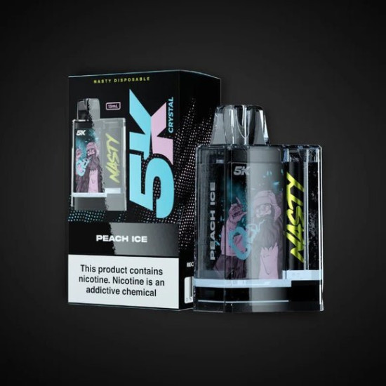 NASTY Crystal Disposable 5000 Puffs peach ice NASTY Crystal Disposable 5000 Puffs peach ice