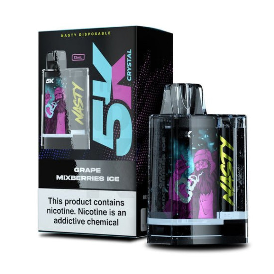 NASTY Crystal Disposable 5000 Puffs grape mix berry ice NASTY Crystal Disposable 5000 Puffs grape mix berry ice