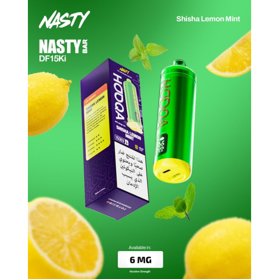 Nasty Hooqa disposable 15000 Puffs Lemon Mint Nasty Hooqa disposable 15000 Puffs Lemon Mint