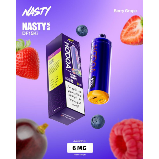 Nasty Hooqa disposable 15000 Puffs Grape Berry Nasty Hooqa disposable 15000 Puffs Grape Berry