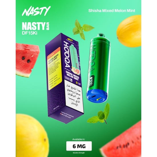 Nasty Hooqa disposable 15000 Puffs Shisha Mixed Melon Mint