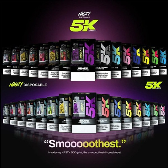 NASTY Crystal Disposable 5000 Puffs vanilla cuban Tobacco NASTY Crystal Disposable 5000 Puffs vanilla cuban Tobacco
